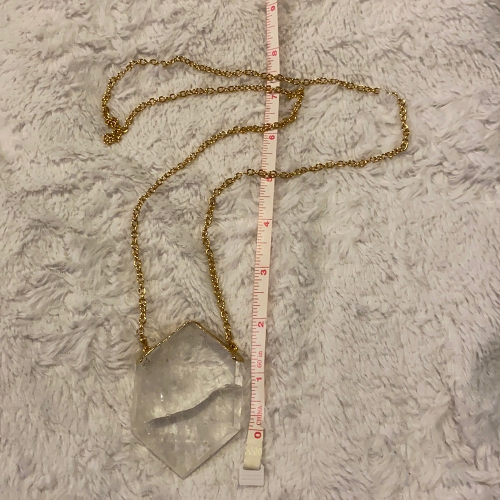 BCP jewelry clear quartz and gold tone necklace, stunning!